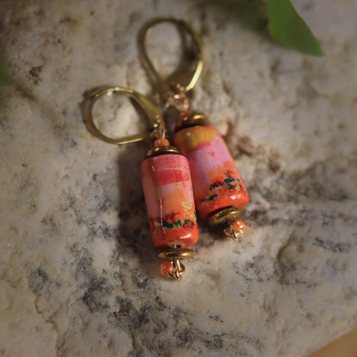 boutique-bijoux-peint-paysage-orange-boucle-oreille